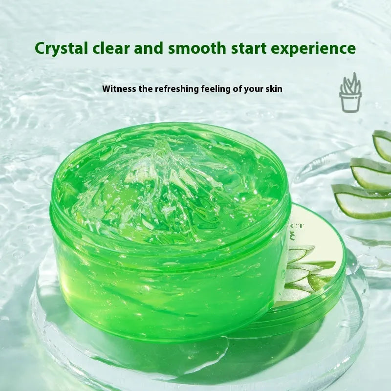 300g jar of aloe vera gel with measuring spoon for acne control and moisturising