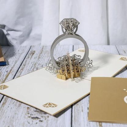 Enchanting 3D pop-up wedding invitation cards with laser-cut designs and floral motifs