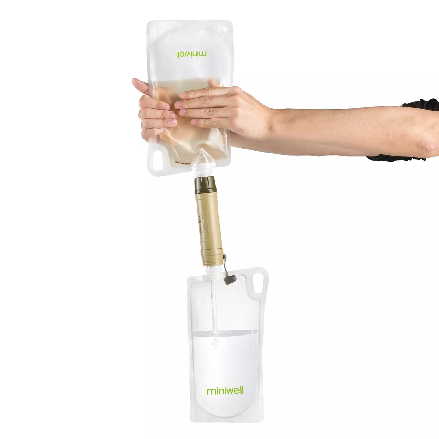Outdoor Portable Emergency Water Filter with 0.1 micron filtration for clean drinking water