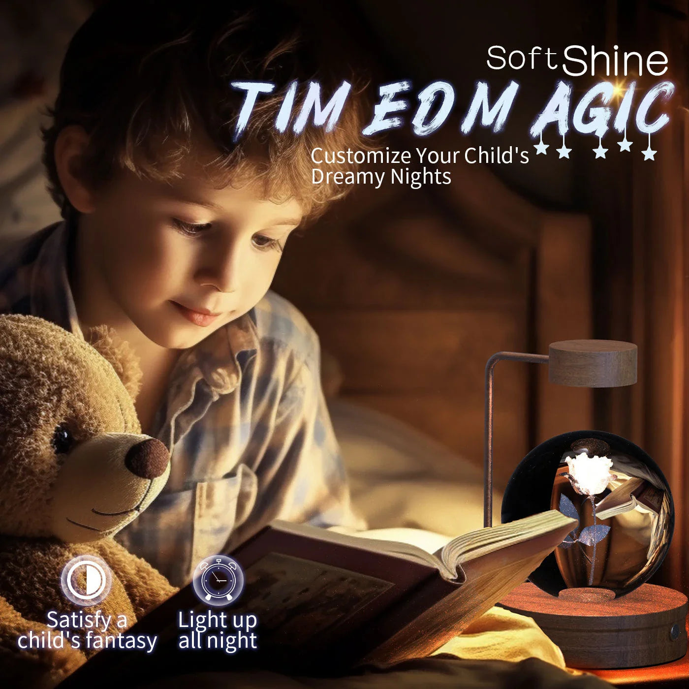 Captivating Crystal Ball Dinosaur Nightlight with Warm, Soothing Glow