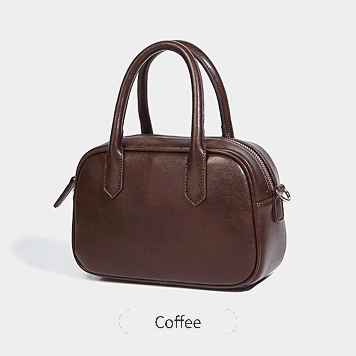 Retro square PU leather messenger bag with an adjustable shoulder strap in black colour.