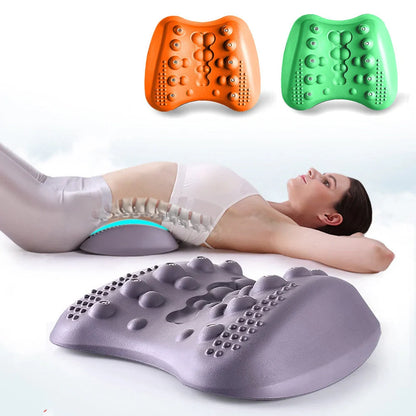 Butterfly-shaped lumbar support pillow with magnetic nodes for back pain relief