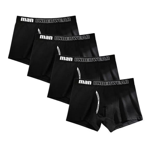 Men's cotton boxer underpants with antibacterial feature in solid colors