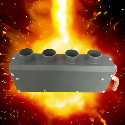 Metal car heater with copper pipe connections for 12V and 24V vehicle heating systems