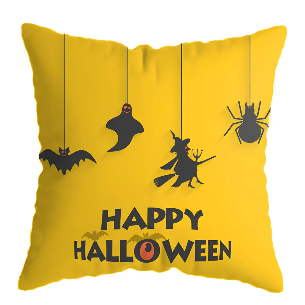 45x45cm linen pillow cover with skull pattern for Halloween decorations