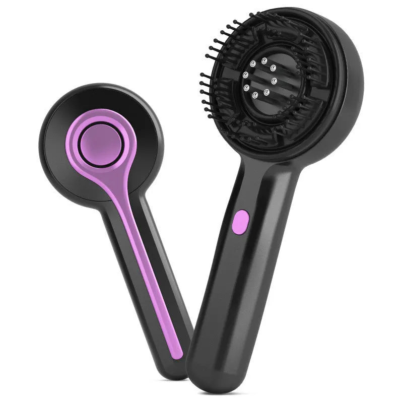 Grey anti-leak hair brush massage instrument with USB charging port and mechanical control button