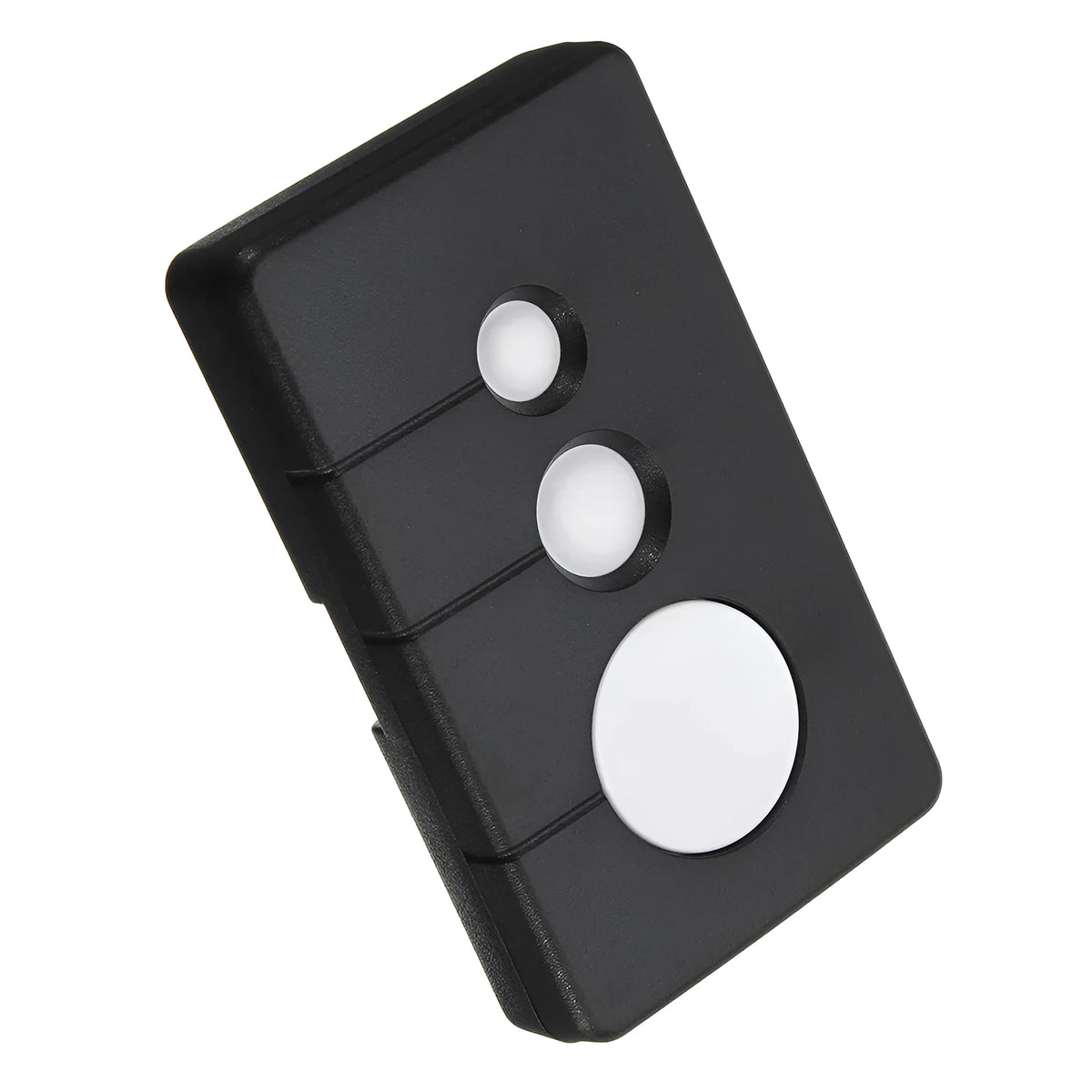 Black three-button garage door remote control for LiftMaster models