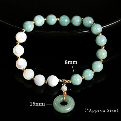 Natural blue Burma jade bracelet with horseshoe nuts and safety buckle