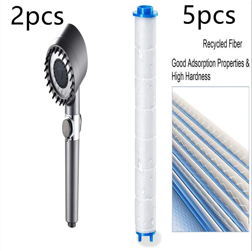 Premium high-pressure rainfall shower head with multiple spray modes and filtration for a refreshing and relaxing bathing experience