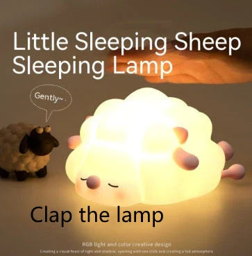 Cozy Sheep Night Light with adjustable brightness and timer for soothing sleep