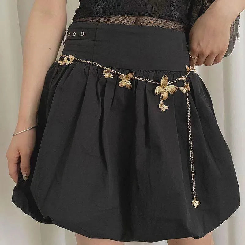 Women's gold butterfly waist chain with alloy construction and 104cm length