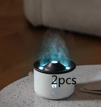 Ultrasonic Essential Oil Diffuser with mesmerizing flame-like lighting and jellyfish smoke ring effects, transforming your home ambiance