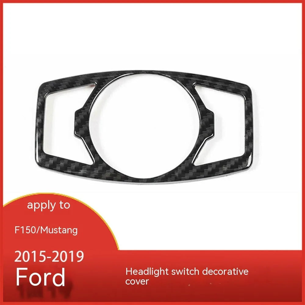 Carbon fibre decorative paster for Ford F150 Wild Horse headlight control panel.