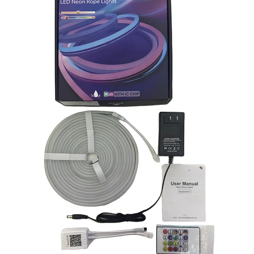 Outdoor waterproof colour-changing ambience light showing LED bead configuration and dimensions