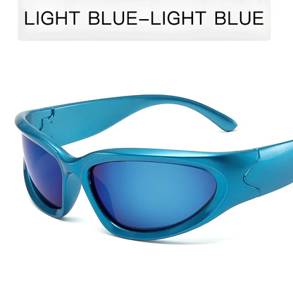 Personalised steam punk full frame cycling sunglasses in sand black grey chip style with mercury lenses for glare reduction