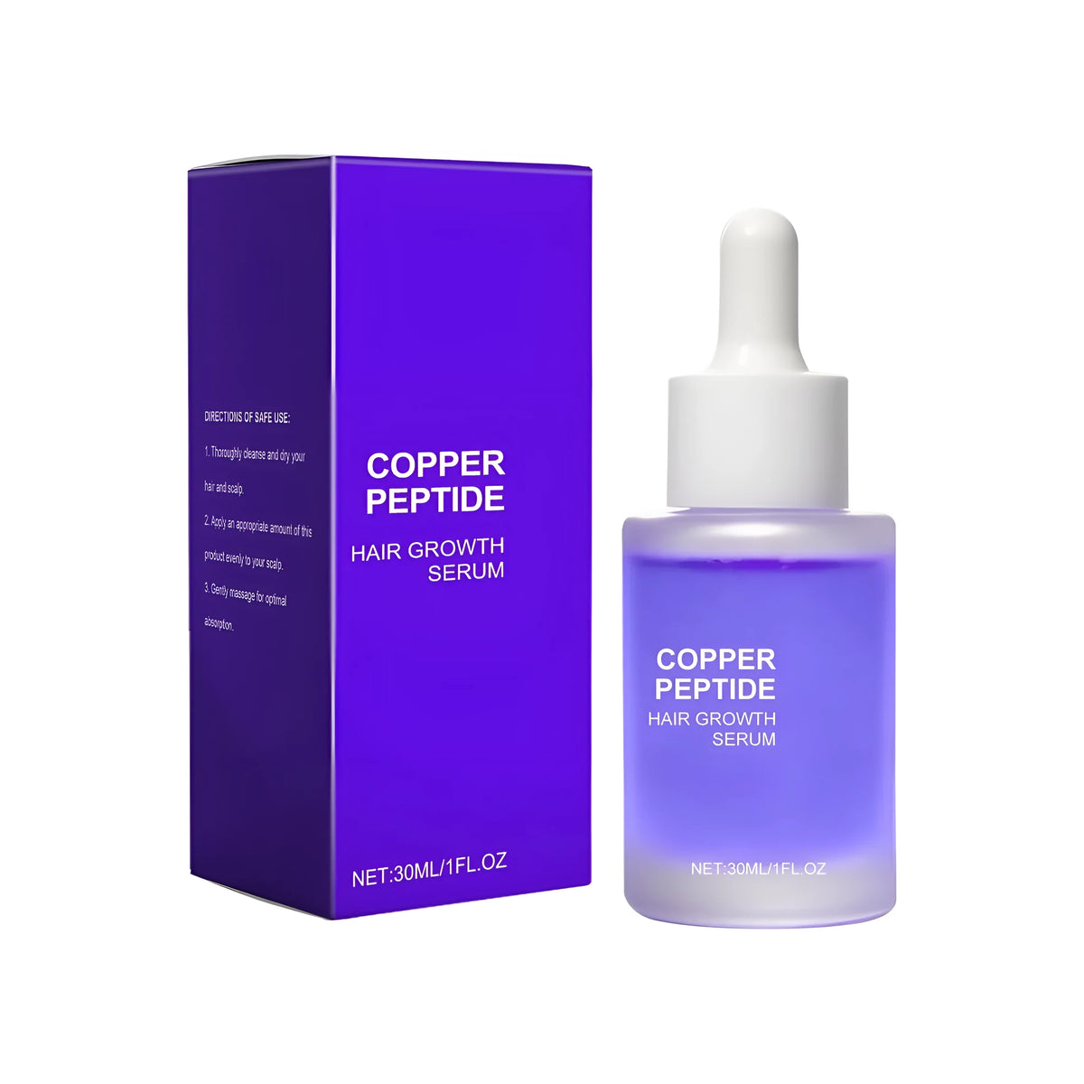 30ml hair growth serum bottle with ginger root oil, rosemary leaf oil, and copper tripeptide-1