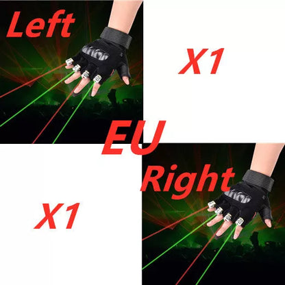 Stage Show Red Green Laser Gloves for dynamic performances with adjustable wrist
