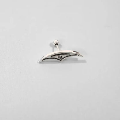 Spider web design stud earrings in gold and silver electroplated metal with geometric mesh pattern