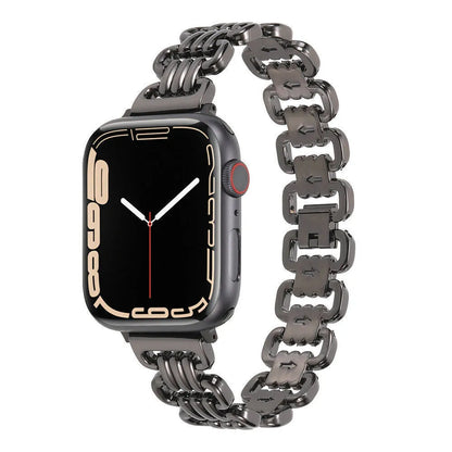 Alloy metal ladies watch bracelet for Apple Watch in silver, black, gold, rose gold, Starlight colours