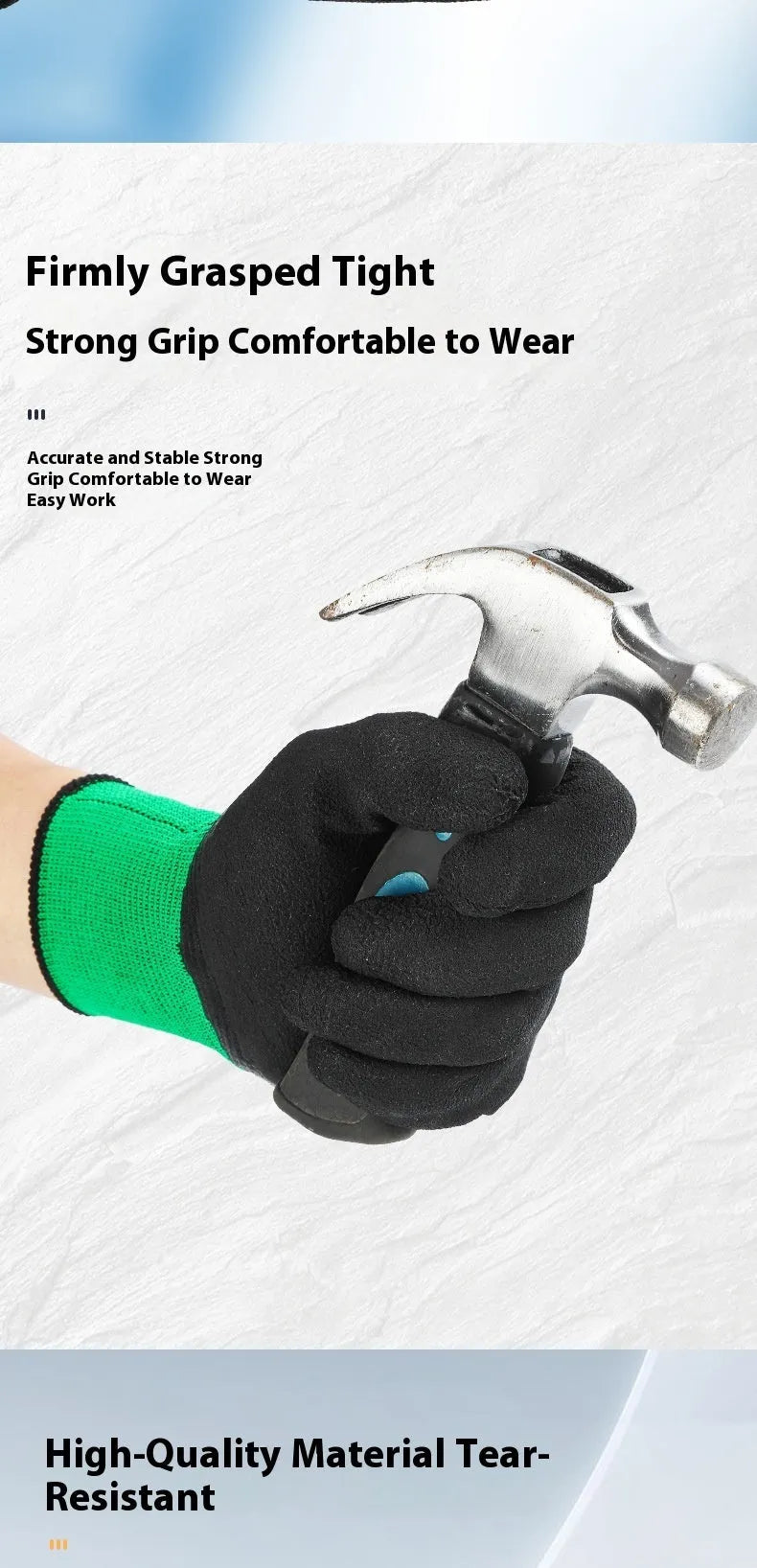 A pack of 12 pairs of black and green rubber work gloves for industrial and site use.