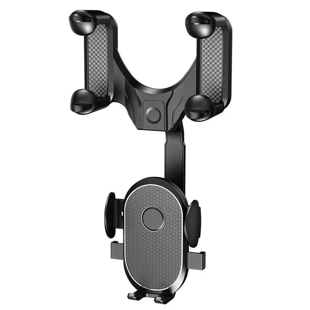 Bright black car phone holder for 4.5-7 inch phones, made from temperature resistant ABS and nano PU.