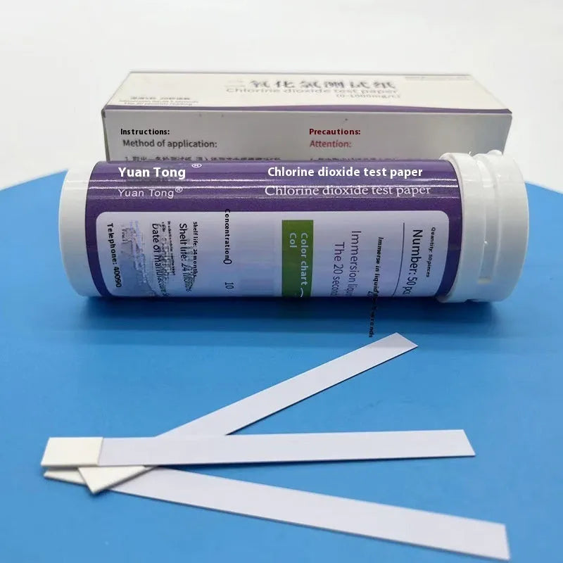 Chlorine dioxide test paper bottle with 50 pieces for 0-1000mg/L waste water detection