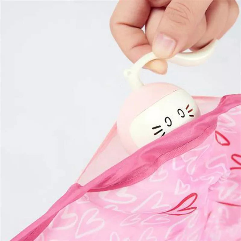 Automatic electric motion cat toy with pink nylon cover and ball