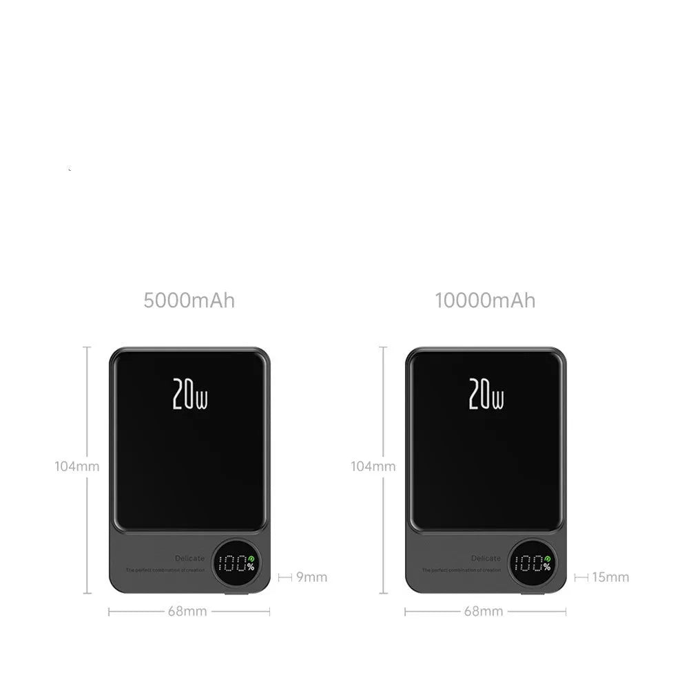 MagSafe magnetic wireless power bank in Cangling Green for iPhone 14, showing aluminium alloy case.