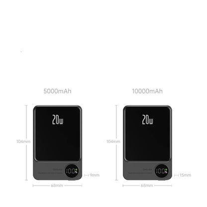 MagSafe magnetic wireless power bank in Cangling Green for iPhone 14, showing aluminium alloy case.