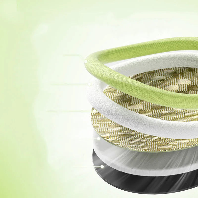 Green fruit-shaped backrest pet cooling mat for a dog, showing nest design and size scale.