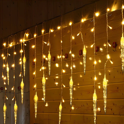 3.5m LED icicle light string with 96 lamps in varying 30cm, 40cm, 50cm lengths and 8 lighting modes