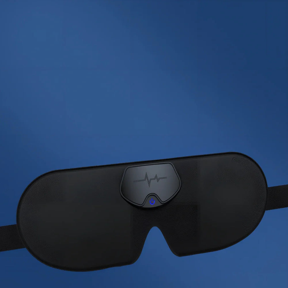 Black smart eye massager with micro-current technology and USB charging cable