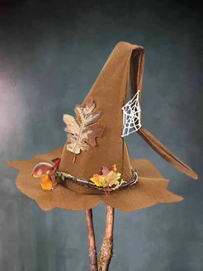 Handcrafted merino wool witch hat in various colors for Halloween and cosplay