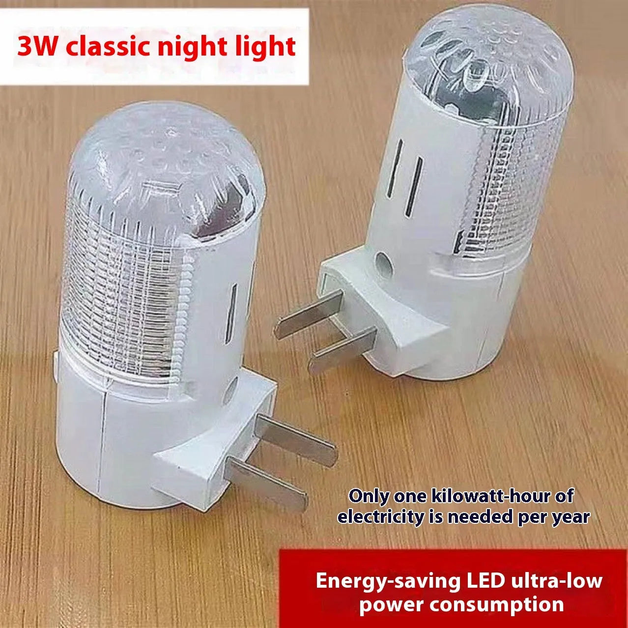 Minimalist plug-in bedside night light with dual colour options and compact square design