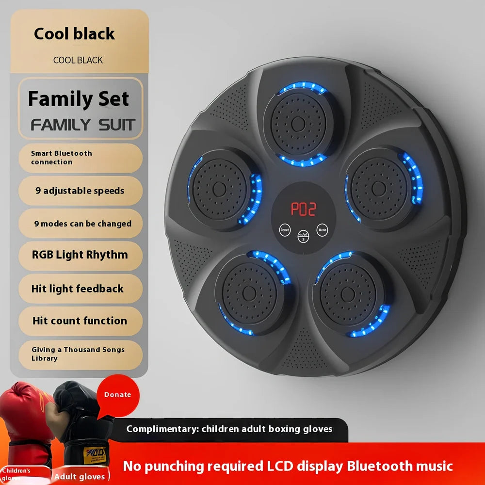 Children's hanging blue light reaction boxing target in PU, 45cm tall with electronic scoring for martial arts training