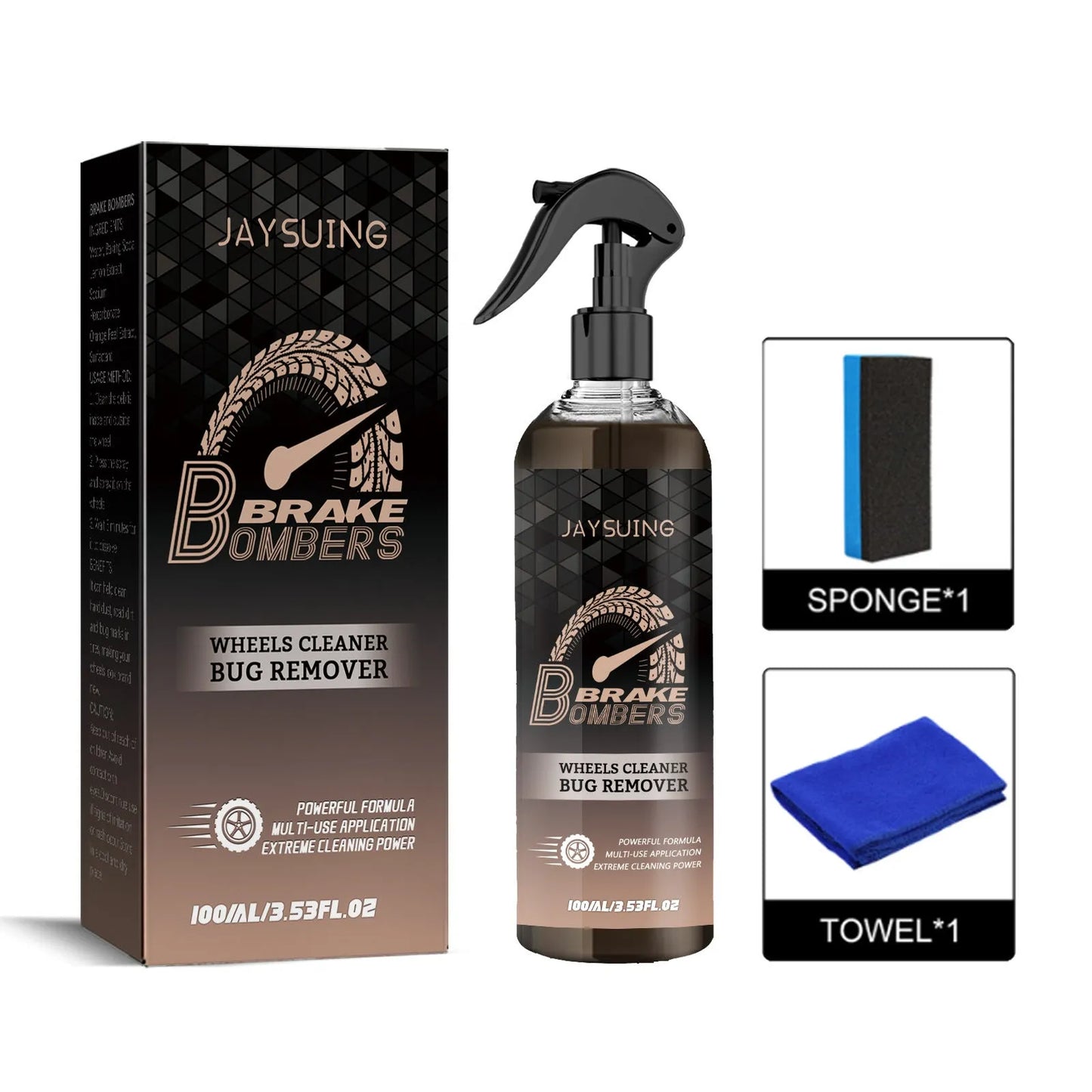 100ml car brake cleanser bottle with sponge and cloth for disc decontamination and rust removal