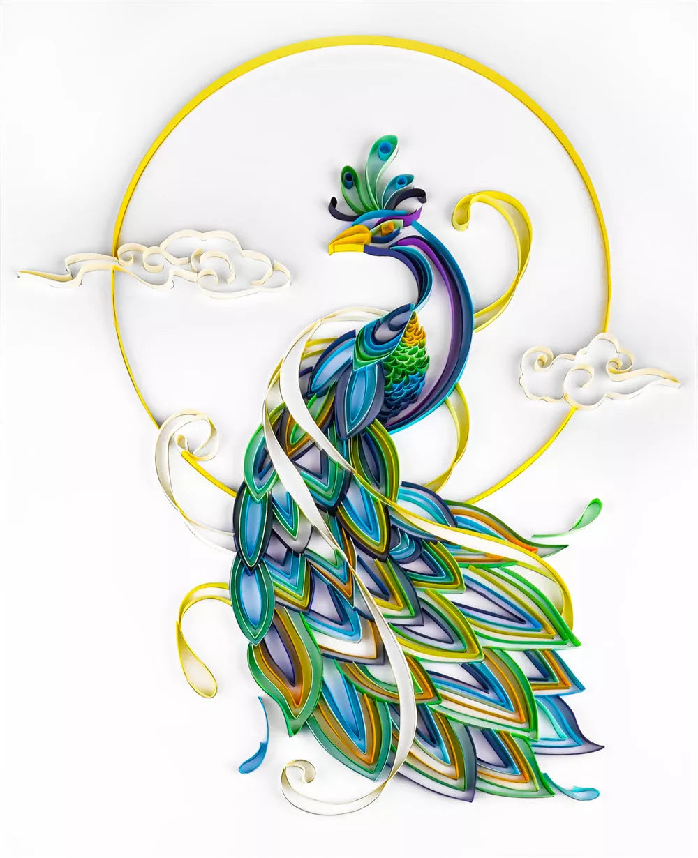 Handmade quilted paper painting craft kit with tools and materials for DIY decor