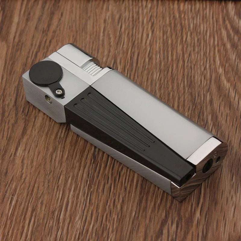 Foldable metal pipe lighter with stash compartment, eco-friendly and durable design