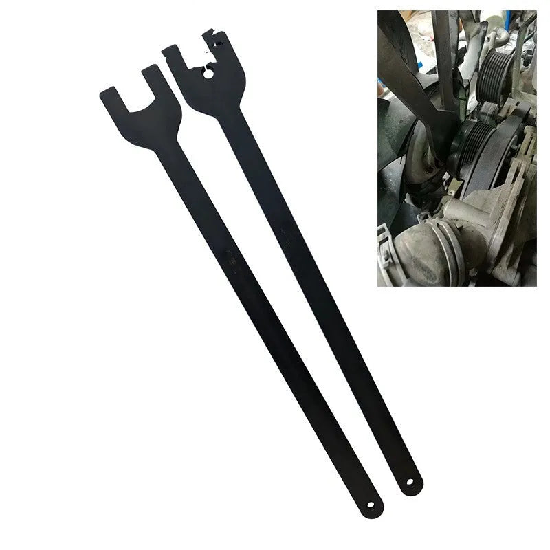Land Rover Fan Support Wrench Coupler Wrench 36mm40mm: 2-piece alloy steel spanner set for precise Land Rover fan coupler adjustments, weighing 2.2 kg with metric system sizing