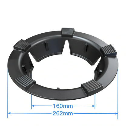 Cast iron gas stove wind shield with 25cm diameter and non-slip rubber feet