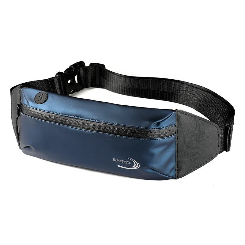 Men's solid colour waterproof waist bag in Derm Oxford polyester, 45cm by 10cm by 3cm dimensions
