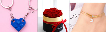 Everlasting rose bouquet in a luxury gift box, preserved real flowers that last for years without maintenance