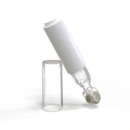 3-in-1 Lip Care Roller with microneedle technology for hydration and beard growth in black, white, and pink