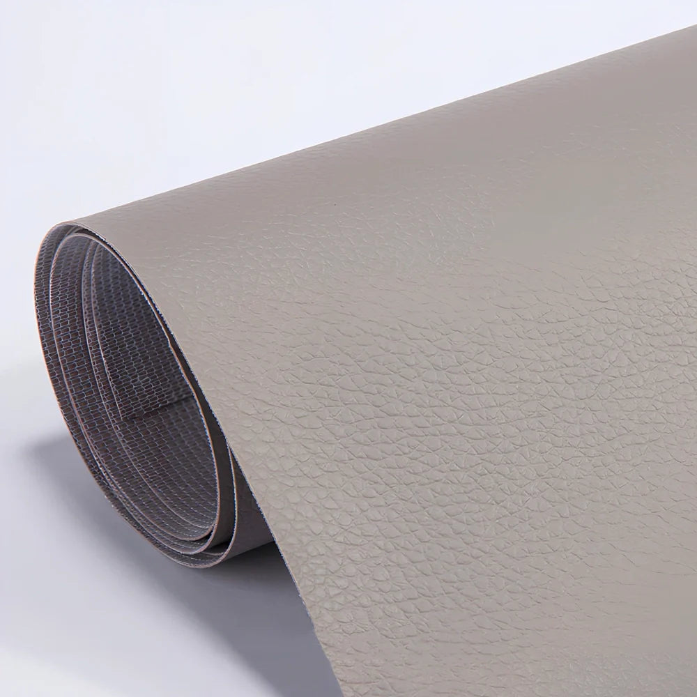 PU leather repair patch measuring 50 by 137 centimetres in dark brown colour with 0.5mm thickness