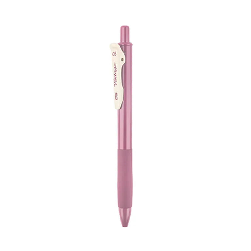 Retro colour gel pen set with plastic barrel and 0.5mm tip in five colour options