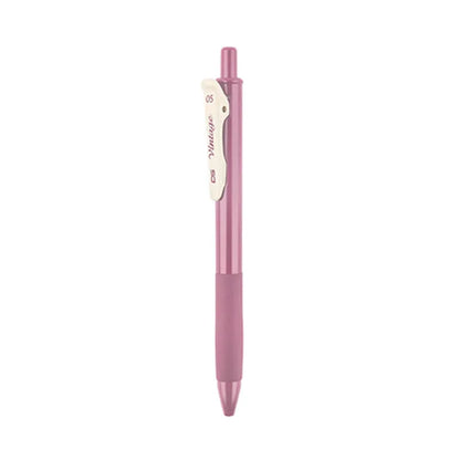 Retro colour gel pen set with plastic barrel and 0.5mm tip in five colour options