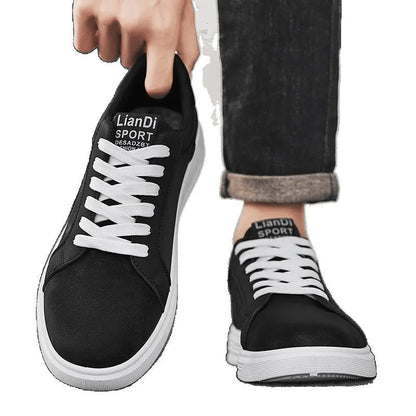 Men's black snake pattern leather high-top sneakers with round toe and rubber sole