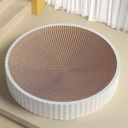 55cm round green cat scratching board with replaceable corrugated paper surface