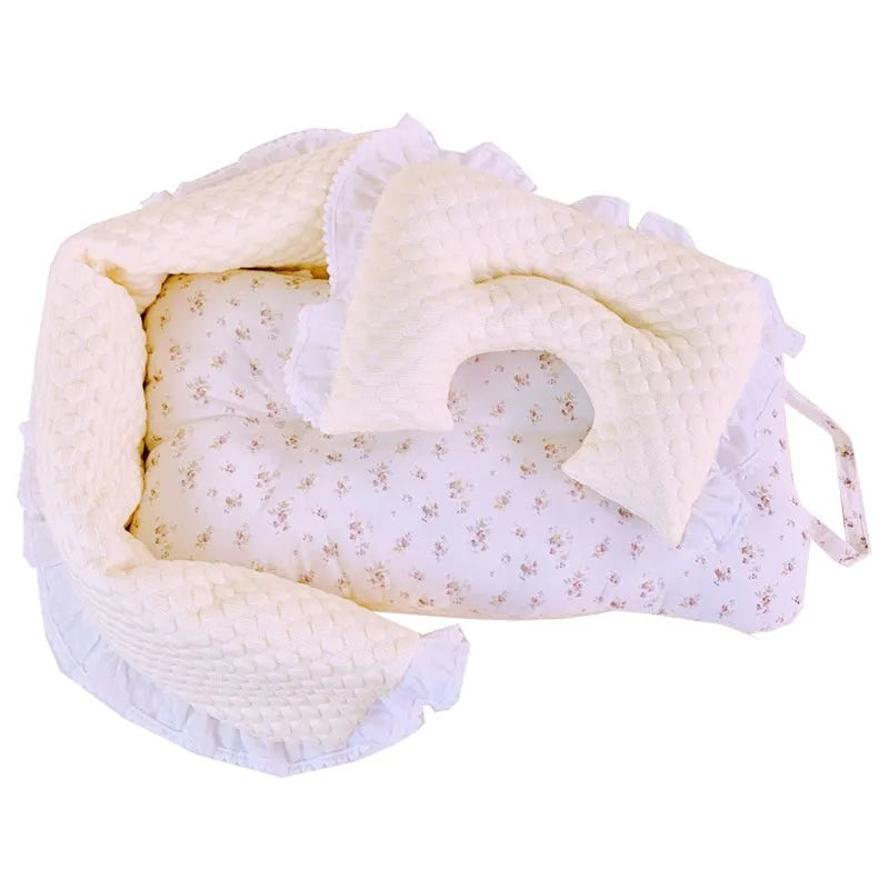 Pet stroller anti-dirty towel cushion pillow three-piece set in pure cotton, showing removable pads for cats and dogs