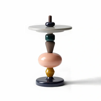 Nordic minimalist side table with 45cm diameter wood top and stainless steel base